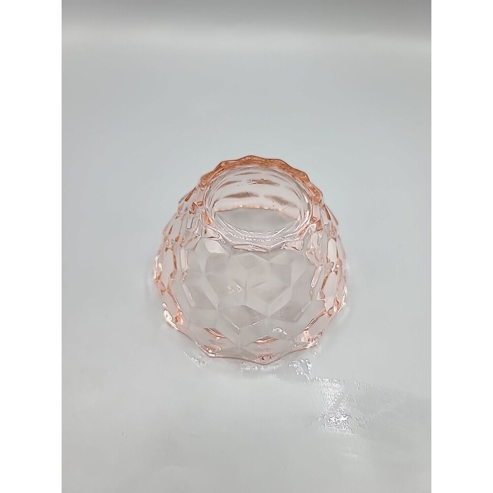 Vintage Jeannette Pink Depression Glass Cubist 4.25 Inch Bowl - Picture 7 of 9